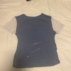 American Eagle Outfitters Navy and Gray Short Sleeve Tee